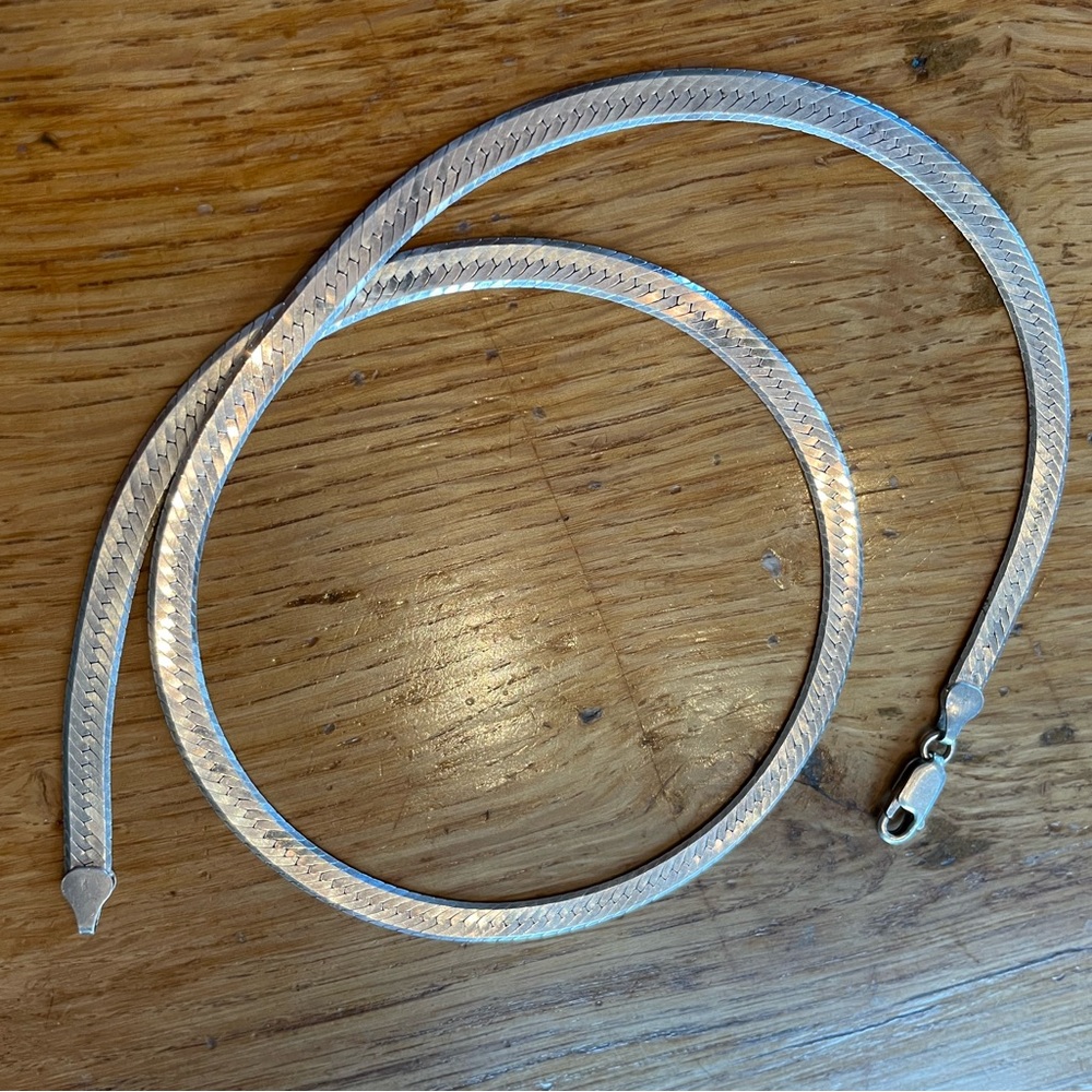 925 silver flat herringbone chain
